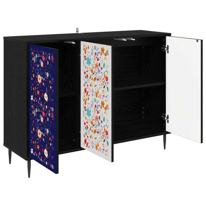 Bufet MAINZ Stejar Negru 102 x 33 x 76 cm Lemn prelucrat WALTI