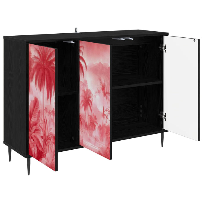 Bufet AACHEN Stejar Negru 102 x 33 x 76 cm Lemn prelucrat WALTI