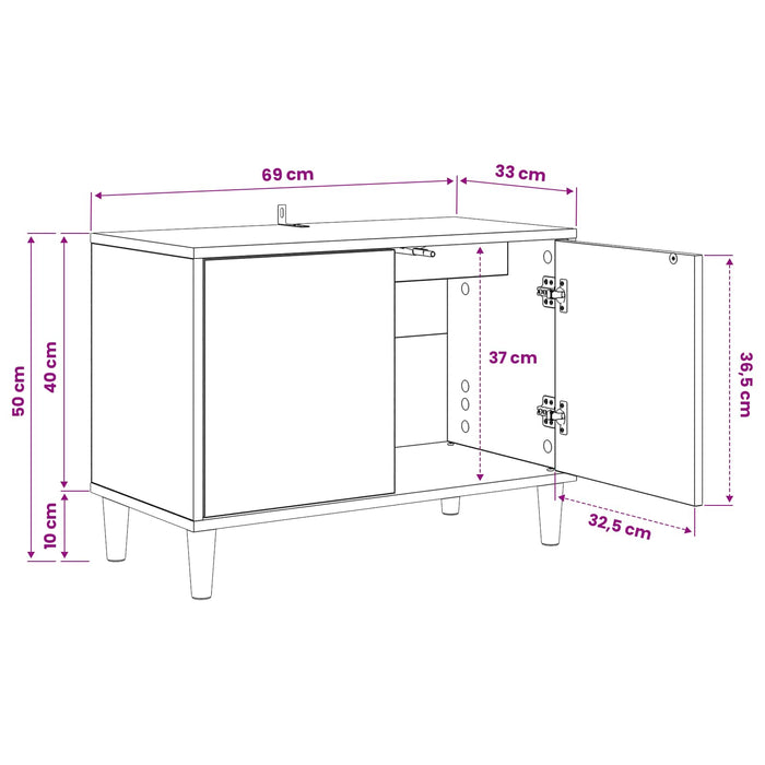 Cabinet TV KIEL 69 x 33 x 50 cm Sonoma Lemn prelucrat WALTI