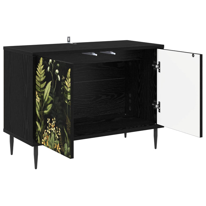 Cabinet TV RHENEN 69 x 33 x 50,5 cm Stejar Negru Lemn prelucrat WALTI