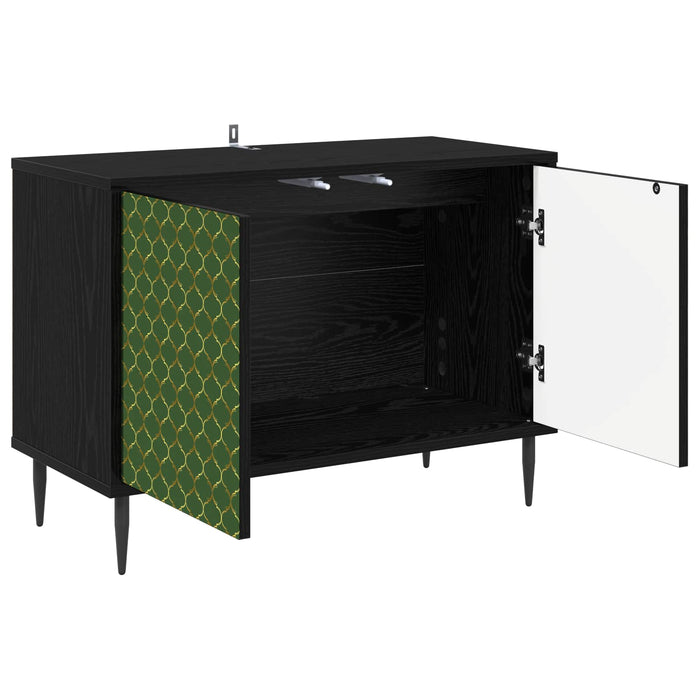 Cabinet TV GELEEN 69 x 33 x 50,5 cm Stejar Negru Lemn prelucrat WALTI