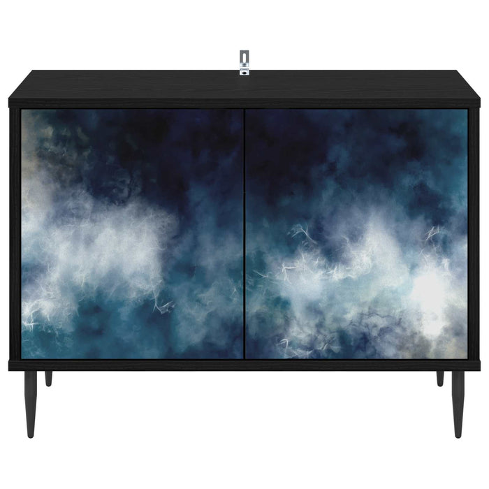 Cabinet TV RAALTE 69 x 33 x 50,5 cm Stejar Negru Lemn prelucrat WALTI