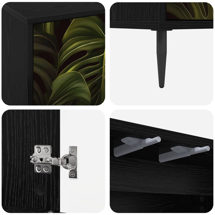 Cabinet TV ELBURG 69 x 33 x 50,5 cm Stejar Negru Lemn prelucrat WALTI