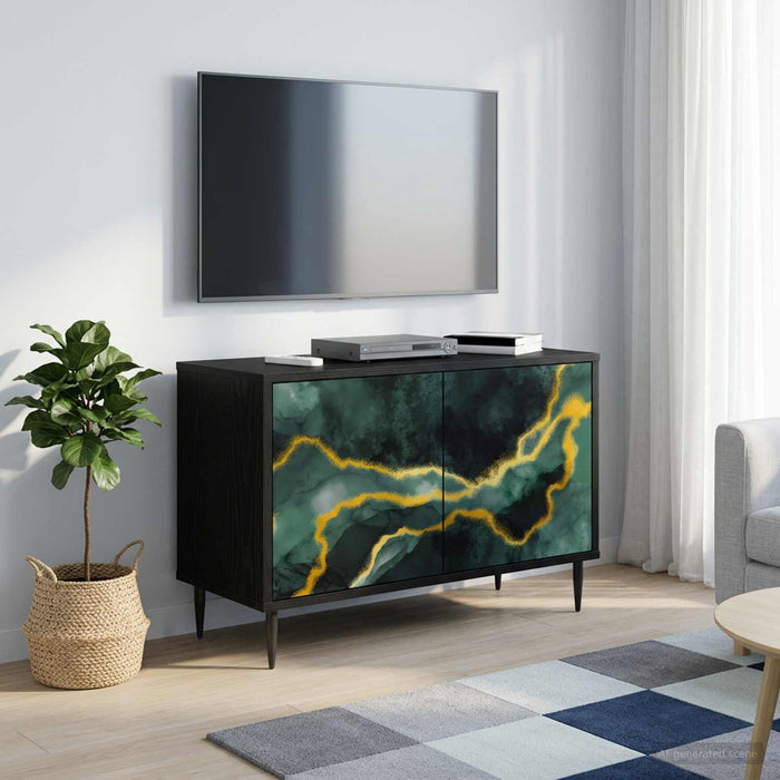 Cabinet TV WIJHE 69 x 33 x 50,5 cm Stejar Negru Lemn prelucrat - WALTI WALTI