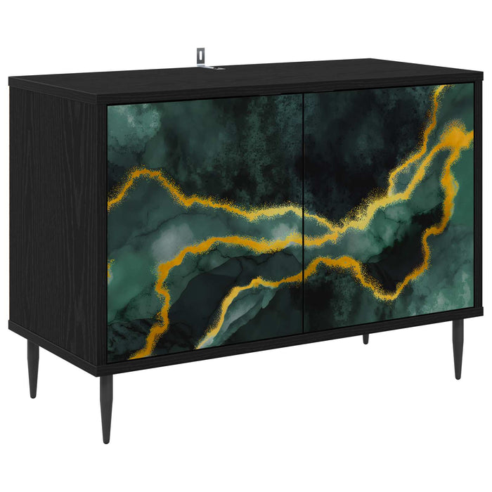 Cabinet TV WIJHE 69 x 33 x 50,5 cm Stejar Negru Lemn prelucrat WALTI