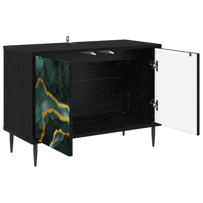 Cabinet TV WIJHE 69 x 33 x 50,5 cm Stejar Negru Lemn prelucrat WALTI