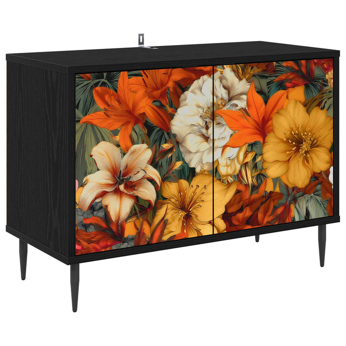 Cabinet TV GENNEP 69 x 33 x 50,5 cm Stejar Negru Lemn prelucrat WALTI