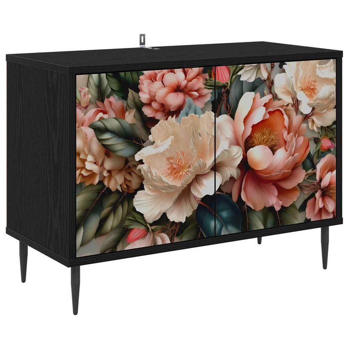 Cabinet TV BORNE 69 x 33 x 50,5 cm Stejar Negru Lemn prelucrat WALTI