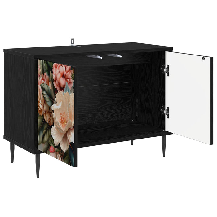 Cabinet TV BORNE 69 x 33 x 50,5 cm Stejar Negru Lemn prelucrat WALTI