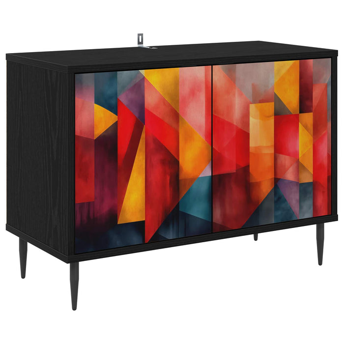 Cabinet TV HEESCH 69 x 33 x 50,5 cm Stejar Negru Lemn prelucrat WALTI