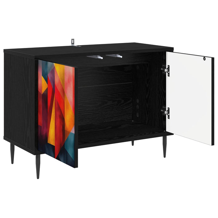 Cabinet TV HEESCH 69 x 33 x 50,5 cm Stejar Negru Lemn prelucrat WALTI