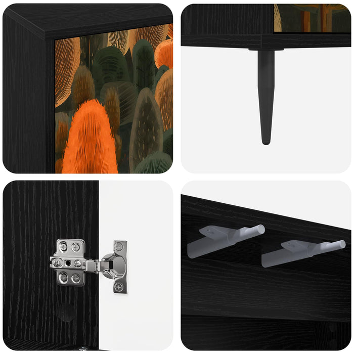 Cabinet TV ZAANDAM 69 x 33 x 50,5 cm Stejar Negru WALTI