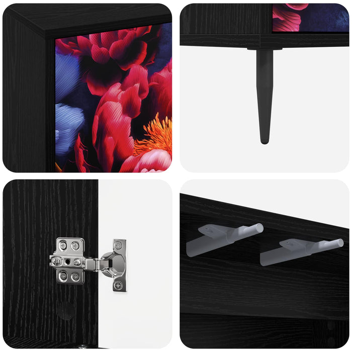 Cabinet TV KIEL 69 x 33 x 50,5 cm Stejar Negru Lemn prelucrat WALTI