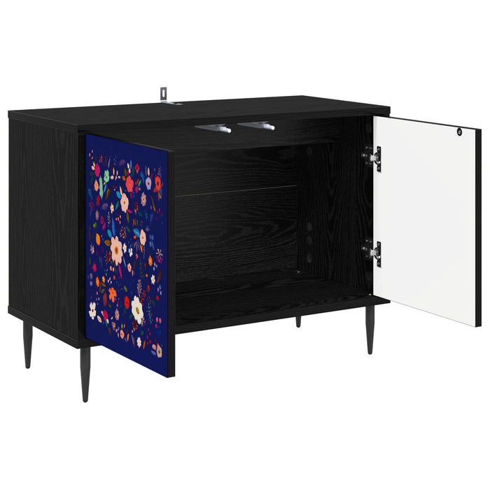 Cabinet TV MAINZ 69 x 33 x 50,5 cm Stejar Negru Lemn prelucrat WALTI