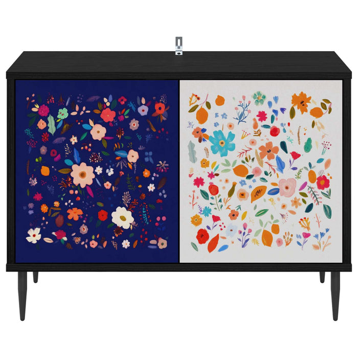 Cabinet TV MAINZ 69 x 33 x 50,5 cm Stejar Negru Lemn prelucrat WALTI