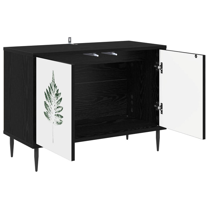 Cabinet TV HANAU 69 x 33 x 50,5 cm Stejar Negru Lemn prelucrat WALTI