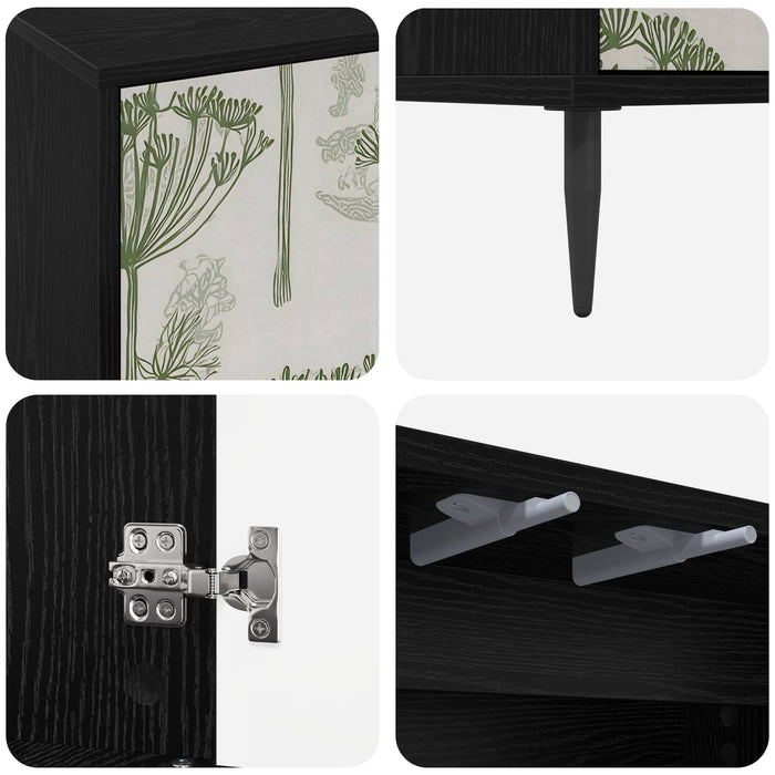 Cabinet TV GOTHA 69 x 33 x 50,5 cm Stejar Negru Lemn prelucrat WALTI
