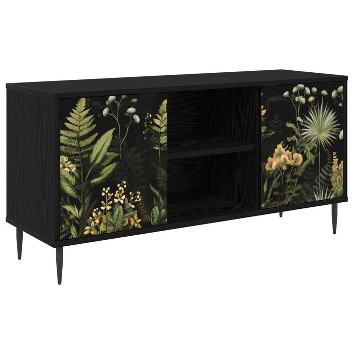 Cabinet TV RHENEN 102 x 33 x 51 cm Stejar Negru Lemn prelucrat WALTI