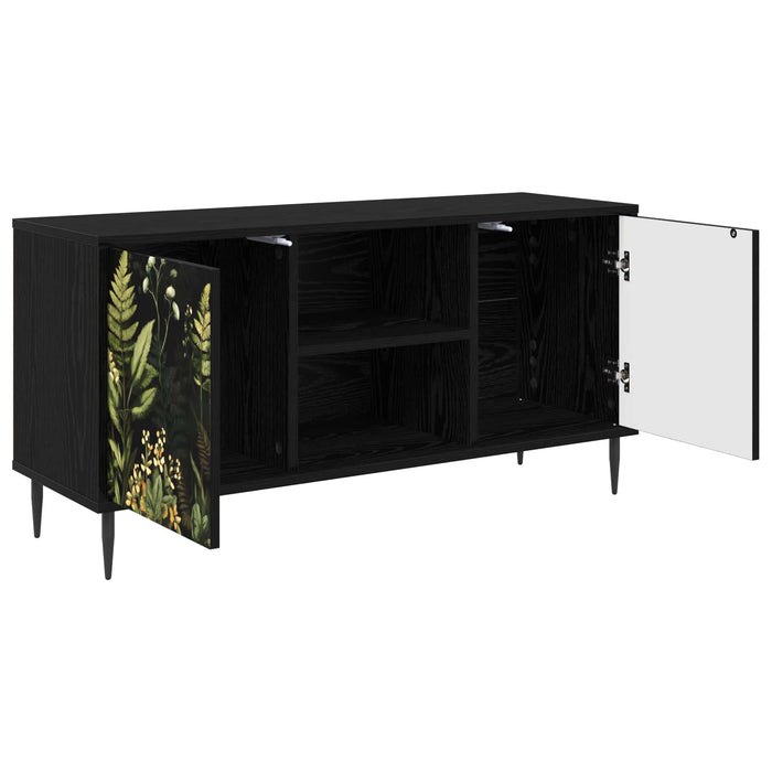 Cabinet TV RHENEN 102 x 33 x 51 cm Stejar Negru Lemn prelucrat WALTI