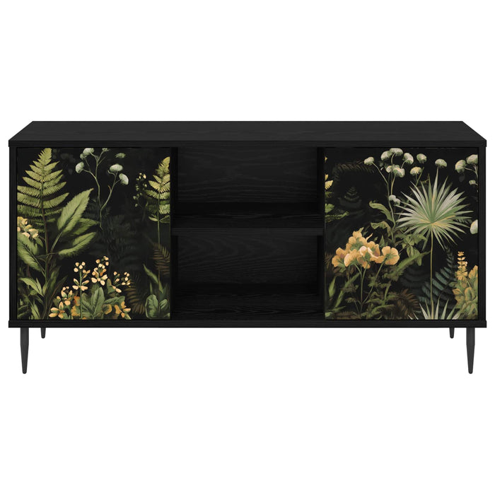 Cabinet TV RHENEN 102 x 33 x 51 cm Stejar Negru Lemn prelucrat WALTI