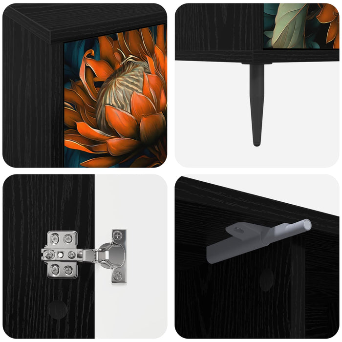 Cabinet TV LOCHEM 102 x 33 x 51 cm Stejar Negru Lemn prelucrat WALTI