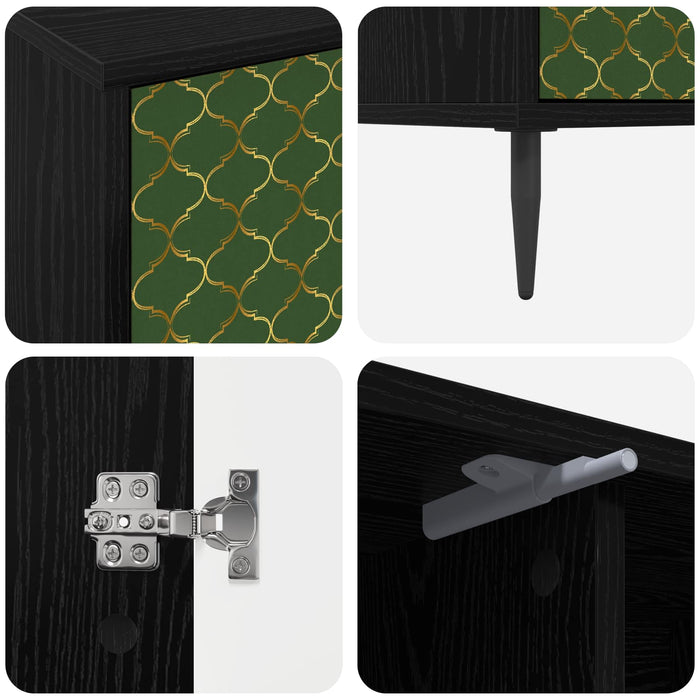 Cabinet TV GELEEN 102 x 33 x 51 cm Stejar Negru Lemn prelucrat WALTI