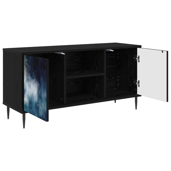 Cabinet TV RAALTE 102 x 33 x 51 cm Stejar Negru Lemn prelucrat WALTI