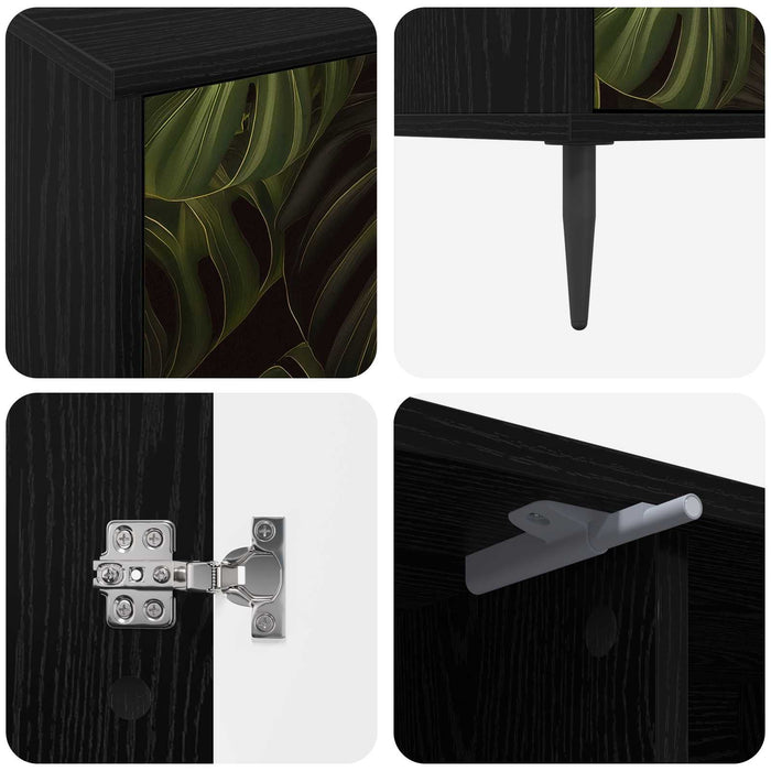 Cabinet TV ELBURG 102 x 33 x 51 cm Stejar Negru Lemn prelucrat WALTI