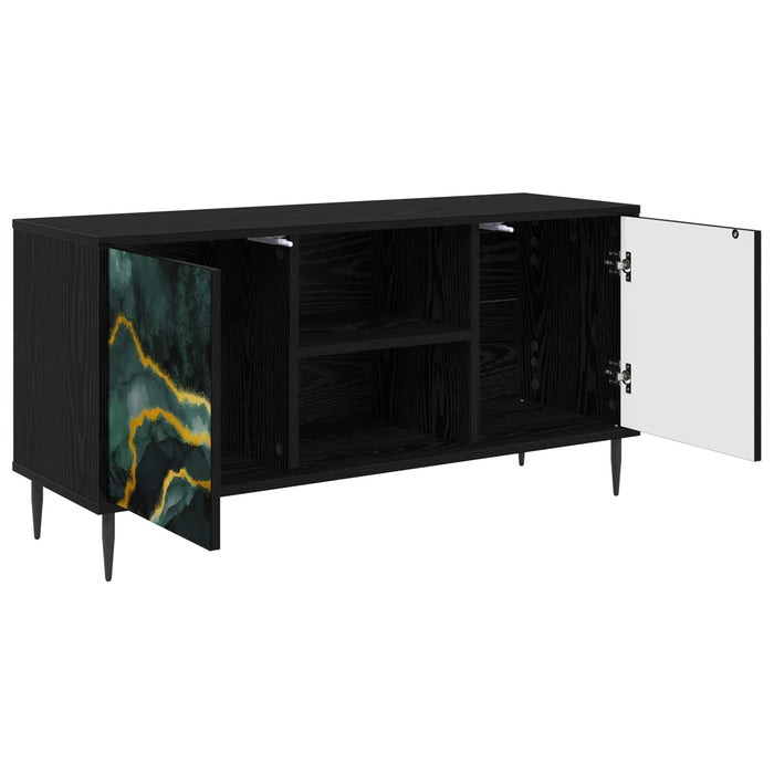 Cabinet TV WIJHE 102 x 33 x 51 cm Stejar Negru Lemn prelucrat WALTI
