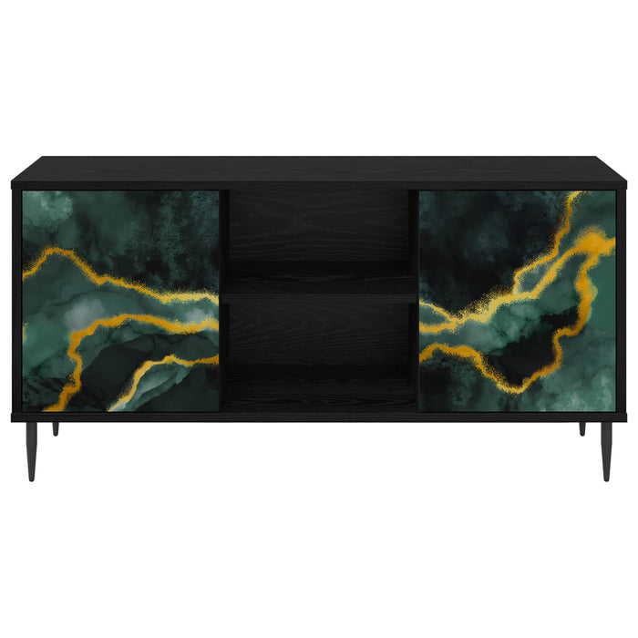 Cabinet TV WIJHE 102 x 33 x 51 cm Stejar Negru Lemn prelucrat WALTI