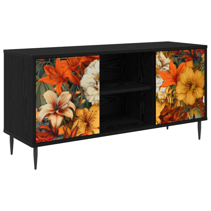 Cabinet TV GENNEP 102 x 33 x 51 cm Stejar Negru Lemn prelucrat WALTI