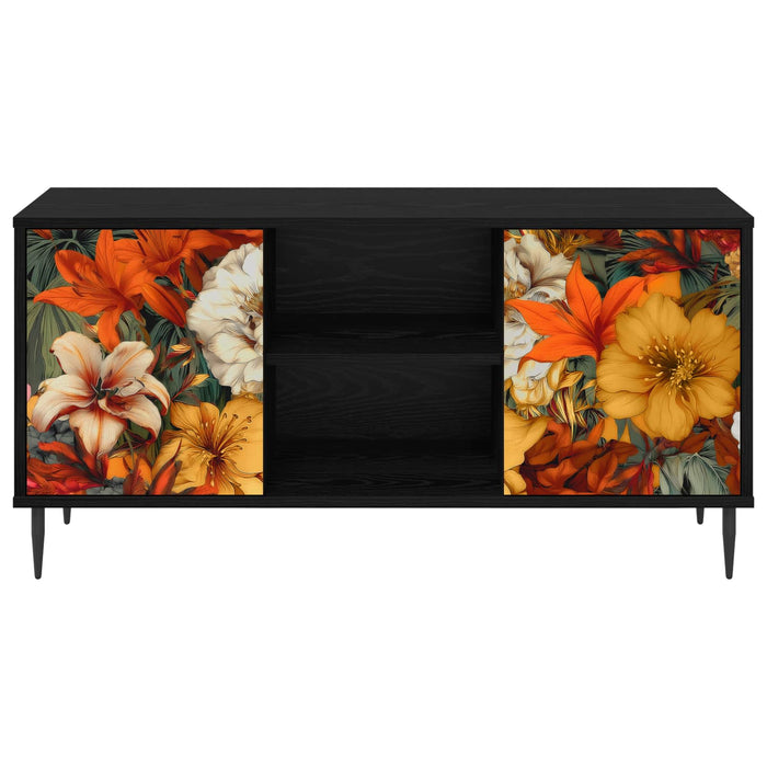 Cabinet TV GENNEP 102 x 33 x 51 cm Stejar Negru Lemn prelucrat WALTI