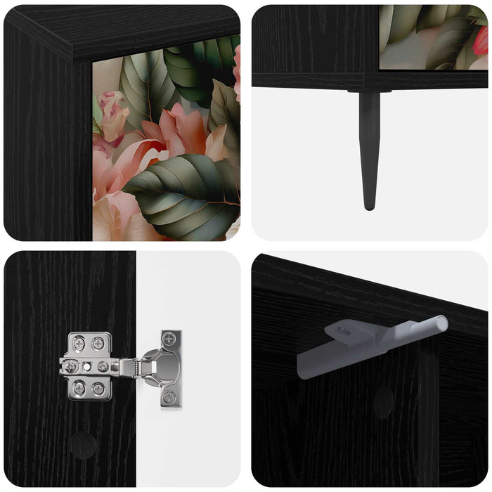 Cabinet TV BORNE 102 x 33 x 51 cm Stejar Negru Lemn prelucrat WALTI