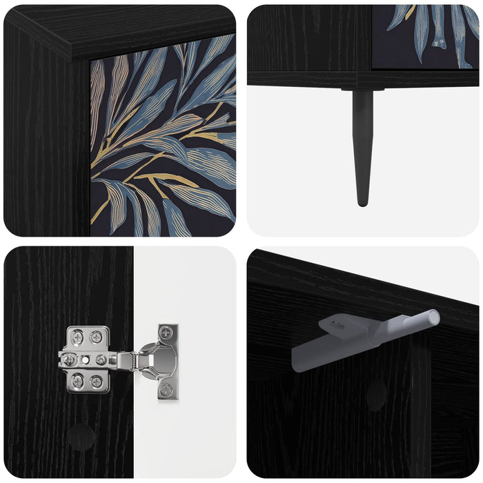 Cabinet TV DOKKUM 102 x 33 x 51 cm Stejar Negru Lemn prelucrat WALTI