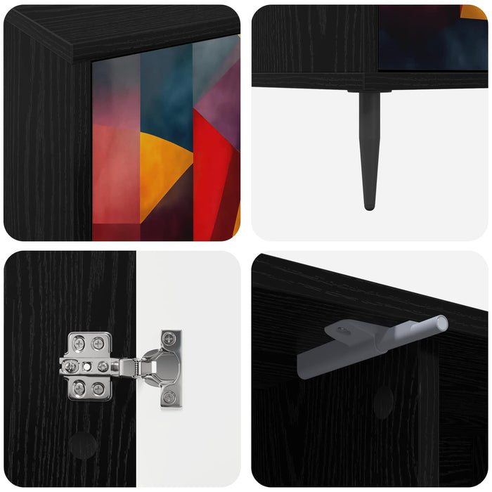 Cabinet TV HEESCH 102 x 33 x 51 cm Stejar Negru Lemn prelucrat WALTI