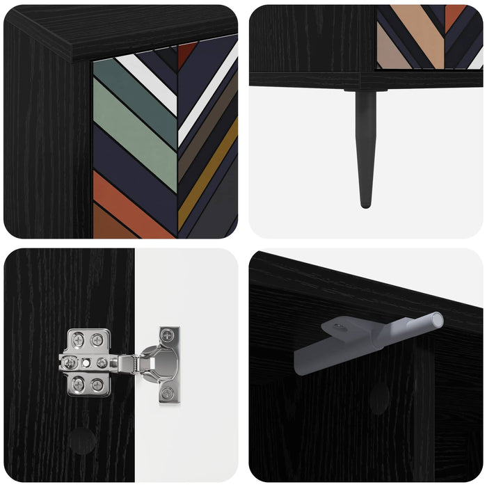 Cabinet TV OMMEN 102 x 33 x 51 cm Stejar Negru Lemn prelucrat WALTI
