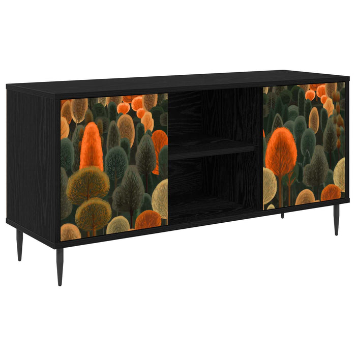 Cabinet TV ZAANDAM 102 x 33 x 51 cm Stejar Negru Lemn prelucrat WALTI