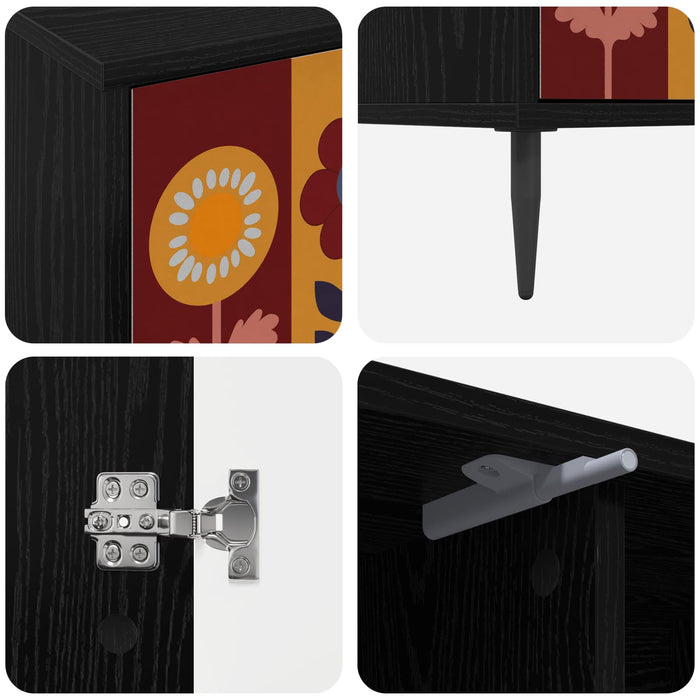 Cabinet TV ESSEN 102 x 33 x 51 cm Stejar Negru Lemn prelucrat WALTI