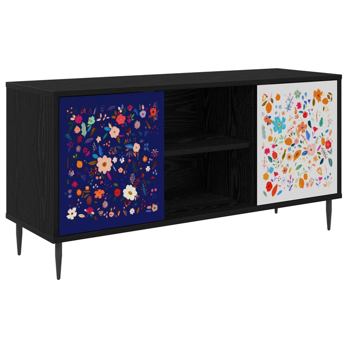 Cabinet TV MAINZ 102 x 33 x 51 cm Stejar Negru Lemn prelucrat WALTI