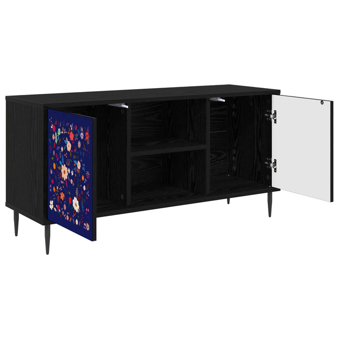 Cabinet TV MAINZ 102 x 33 x 51 cm Stejar Negru Lemn prelucrat WALTI