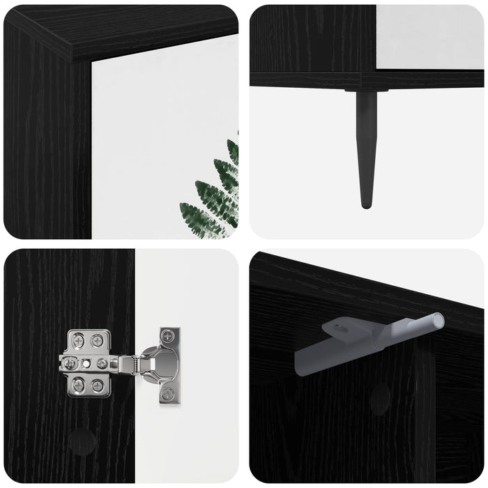 Cabinet TV HANAU 102 x 33 x 51 cm Stejar Negru Lemn prelucrat WALTI