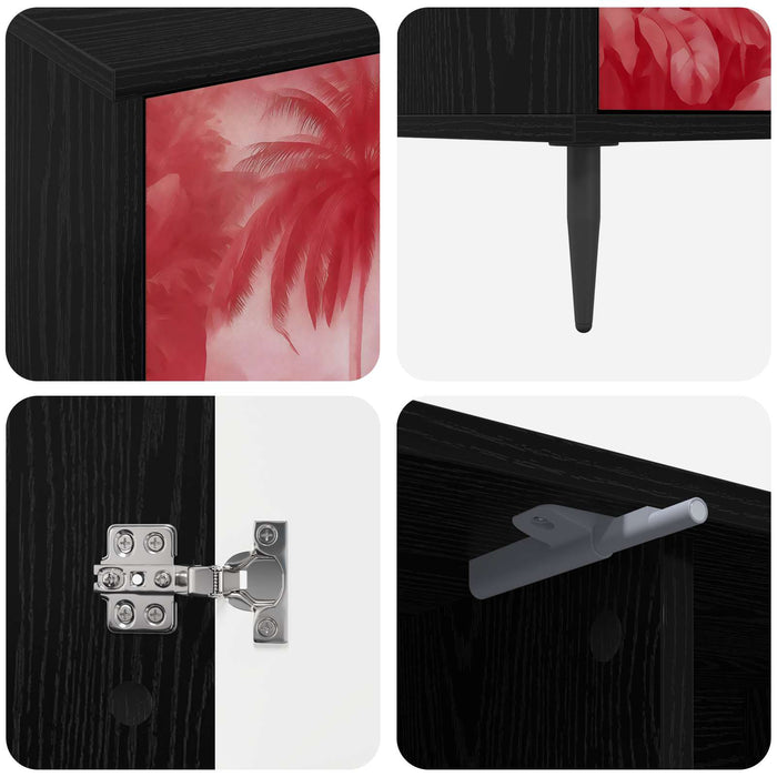 Cabinet TV AACHEN 102 x 33 x 51 cm Stejar Negru Lemn prelucrat WALTI