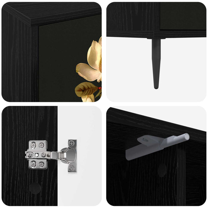 Cabinet TV BREMEN 102 x 33 x 51 cm Stejar Negru Lemn prelucrat WALTI