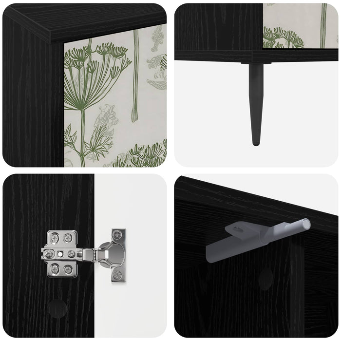 Cabinet TV GOTHA 102 x 33 x 51 cm Stejar Negru Lemn prelucrat WALTI