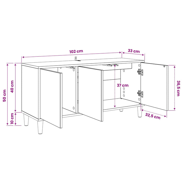 Cabinet TV KIEL 102 x 33 x 50 cm Sonoma Lemn prelucrat WALTI