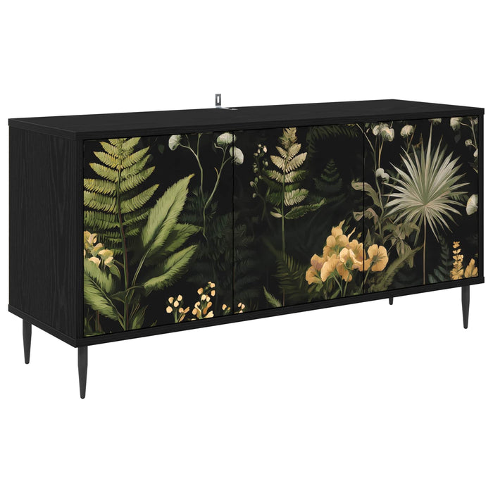 Cabinet TV RHENEN 102 x 33 x 51 cm Stejar Negru Lemn prelucrat WALTI