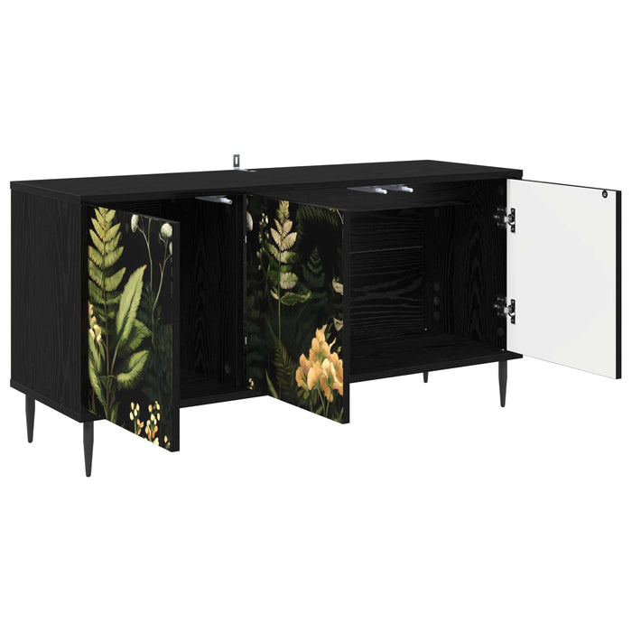 Cabinet TV RHENEN 102 x 33 x 51 cm Stejar Negru Lemn prelucrat WALTI