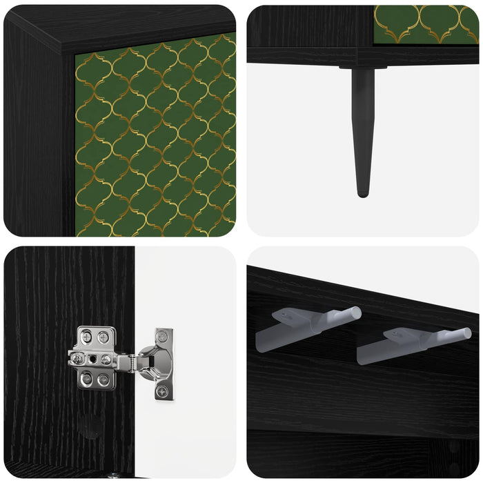Cabinet TV GELEEN 102 x 33 x 51 cm Stejar Negru Lemn prelucrat WALTI