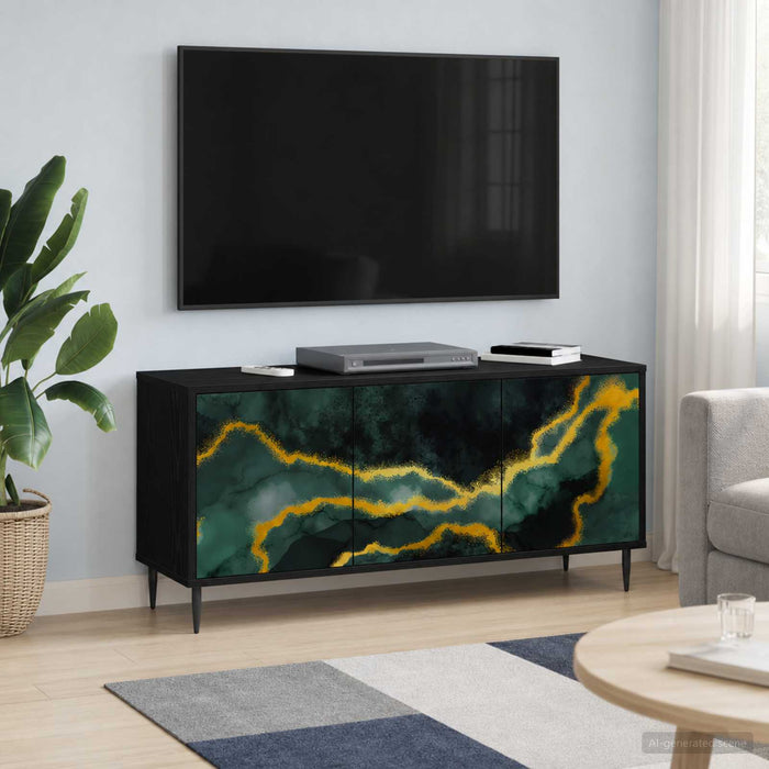 Cabinet TV WIJHE 102 x 33 x 51 cm Stejar Negru Lemn prelucrat - WALTI WALTI