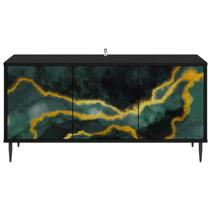 Cabinet TV WIJHE 102 x 33 x 51 cm Stejar Negru Lemn prelucrat WALTI